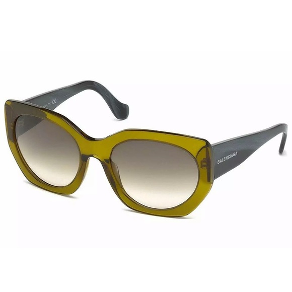 Balenciaga Two-Tone Green Sunglasses - Picture 3 of 9